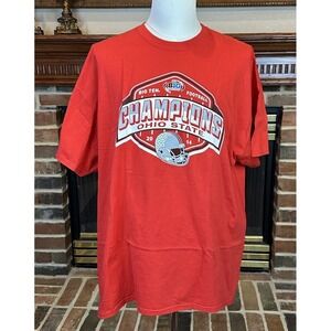 Championship Ohio State Big Ten Football‎ T-Shirt 2014 Red Men's 2XL 100% Cotton